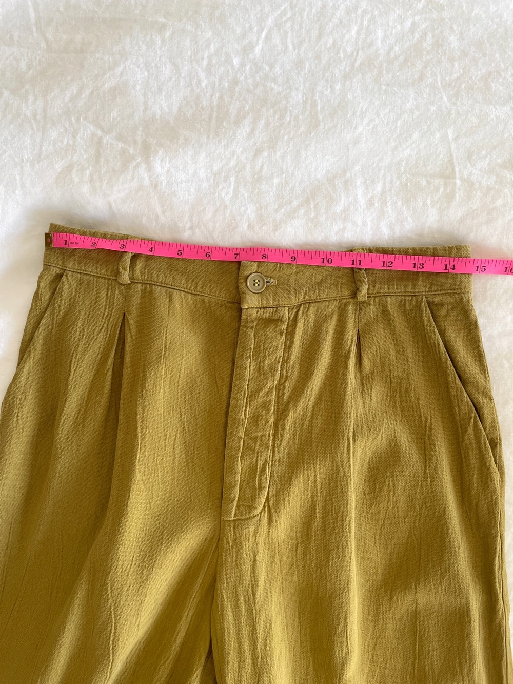 Lacausa Relaxed Wide Leg Trouser Pant Crop Size 6 - Mustard - Picture 6 of 15